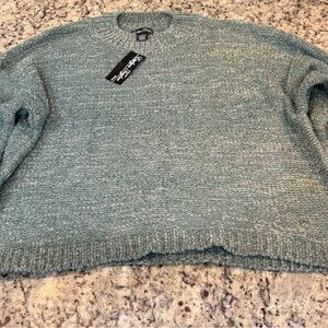 Elegant Teal Crew Neck Sweater